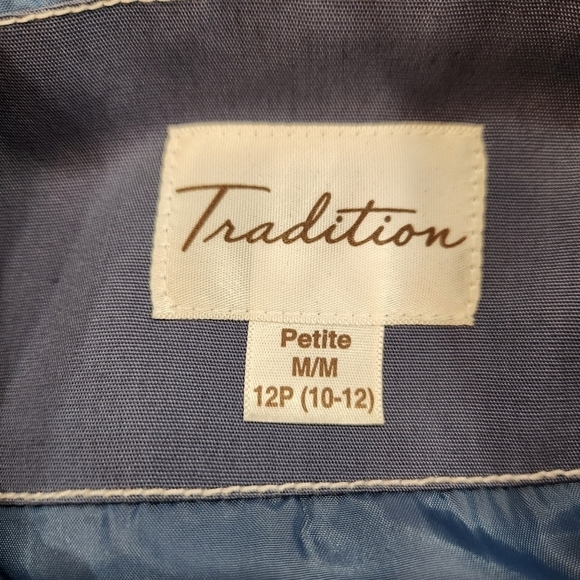 TRADITION Womens Outdoor Rain Jacket Coat Full Zip Pockets 100% Polyester Size M - Picture 8 of 11